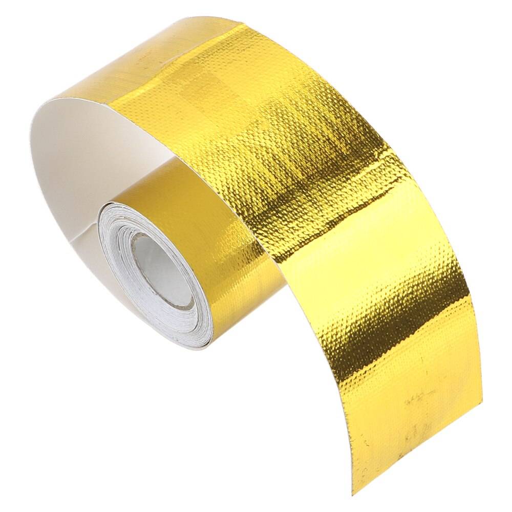 Forauto 5cm*5m hög temperaturbeständighet guld intagsrör aluminiumfolie tejp isolering självhäftande tejp biltillbehör