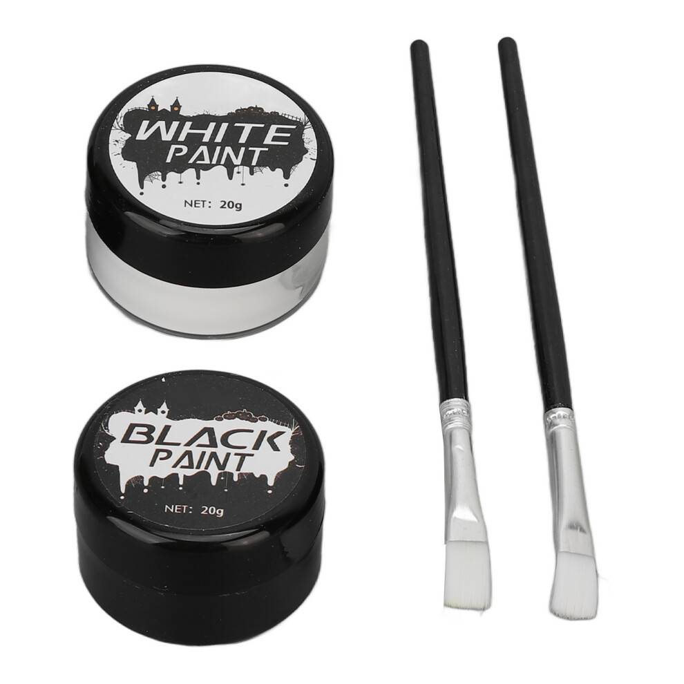 Makeup-sæt med specialeffekter, vandfast oliebaseret, giftfri sort-hvid ansigtsmaling, højpigmenteret, god dækning til Halloween-temafester (2