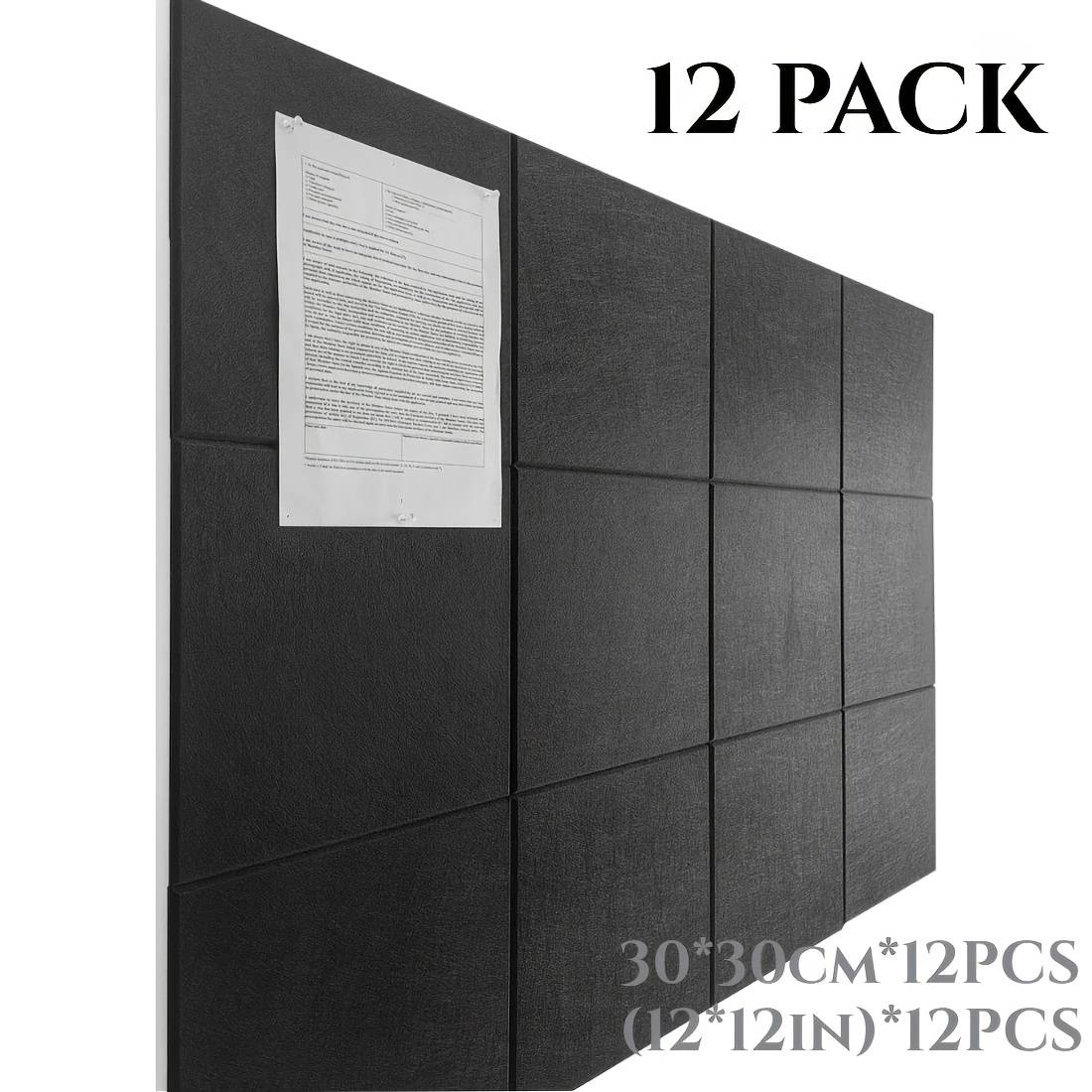 TEMU Large Bulletin Board - 12 Pack Felt Wall Tiles With Safe Removable Adhesive Tabs, Cork Boards For Walls Cork Board For Office Pin Board 47"x35" (120*90cm)