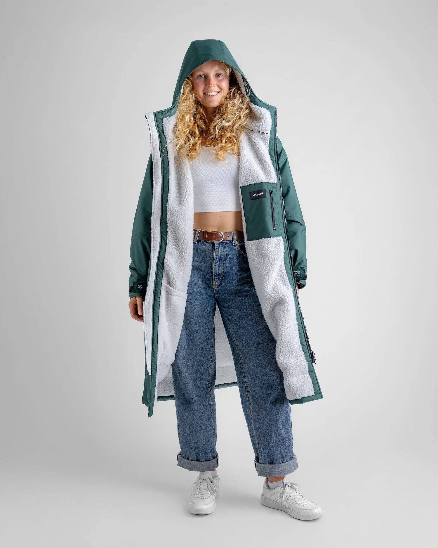 Dryrobe Advance V3 LS Poncho - Dark Green/Nimbus Cloud - XS