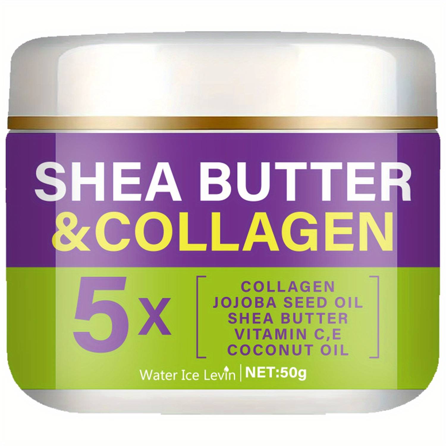 TEMU Shea Butter & Collagen Firming Cream With Jojoba Oil, Shea Butter, Collagen, Vitamin C&e, Coconut Oil, Suitable For Thighs, , Arm And Belly