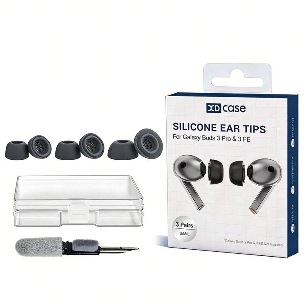 XDcase Samsung Galaxy Buds3 Pro sæt med silikone ørepropper – Mørkegrå