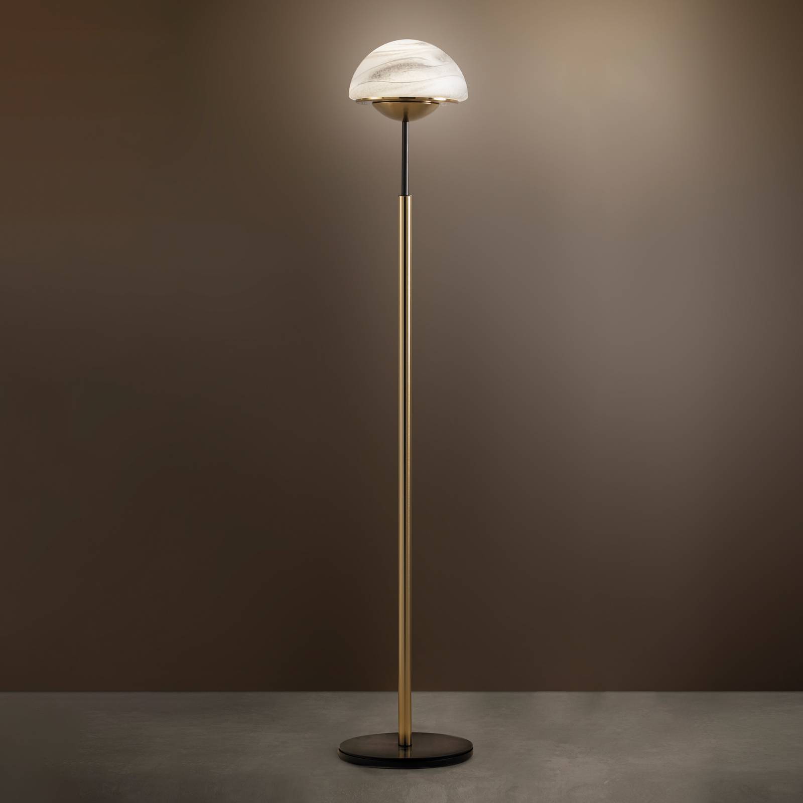 Sil-Lux Design golvlampa Moon, Brun / mässing, Vardagsrum / matsal, Metall, Design, Golvlampa