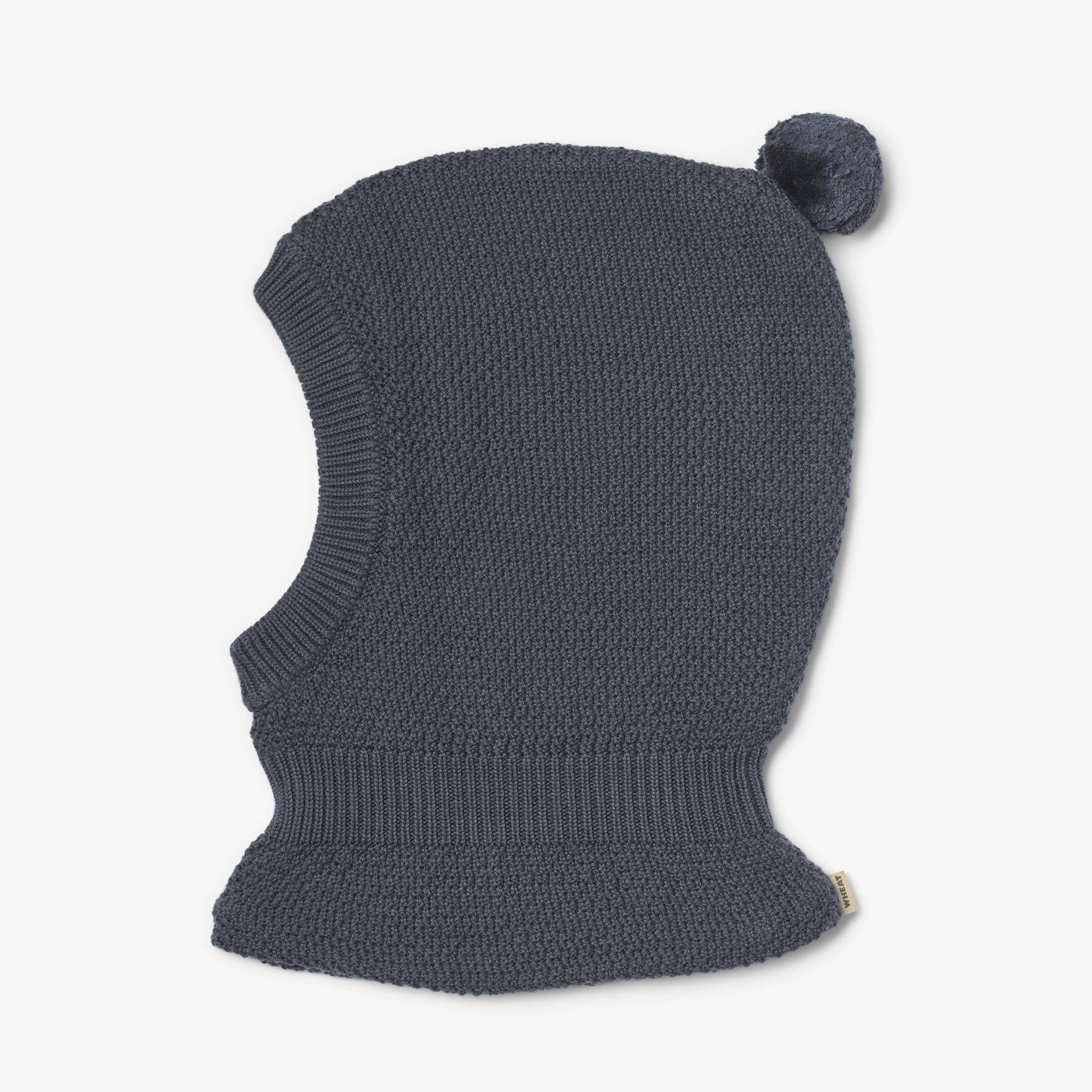 WHEAT® - Knit Balaclava Pomi - greyblue - Str 6-8y/54-55cm.
