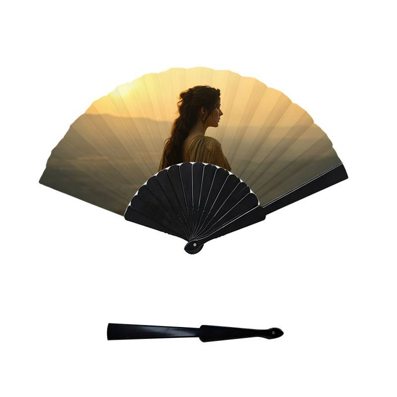 Personalized Custom Handheld Folding Fan For Women, Plastic Fan Surface And Fan Bone Design, 1pc Portable Lightweight Hand Fan, Ideal For Daily , Outdoor Gatherings, And Hot Weather Use