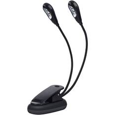 Musik Stativ Lampe, 6 LED Mini Lampe med Dobbelt Hoved Justerbar Lampe med USB Kabel Klips Læsning/Bog/Bord/Seng