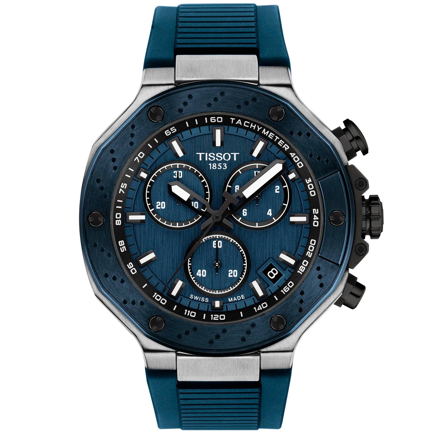 Tissot T-Race Chronograph T1414172704100 - Quartz - 45 mm - Analogt - Herr - Safirglas - Blå (14 mm)