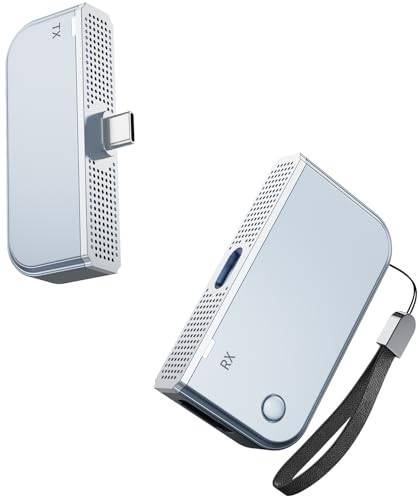 HDMI Wireless Transmitter and Receiver Set, USB-C 3.1 Transmitter, Ultra-Low Latency 1080P/2.4G+5G/50m Wireless Transmission, Audio/Video Sync, Wi-Fi