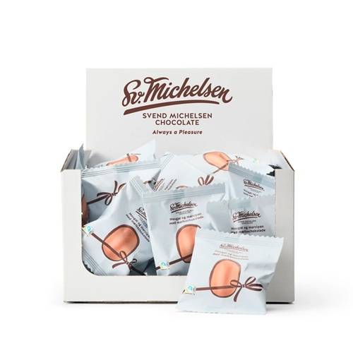 Sv. Michelsen -Nougat-marcipan med lys chokolade kasse - 10g. 1 stk.