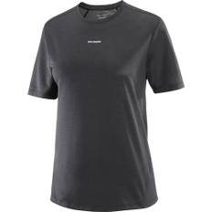 Salomon Women's Shkout Core Short Sleeve Tee Deep Black, Deep Black/, M