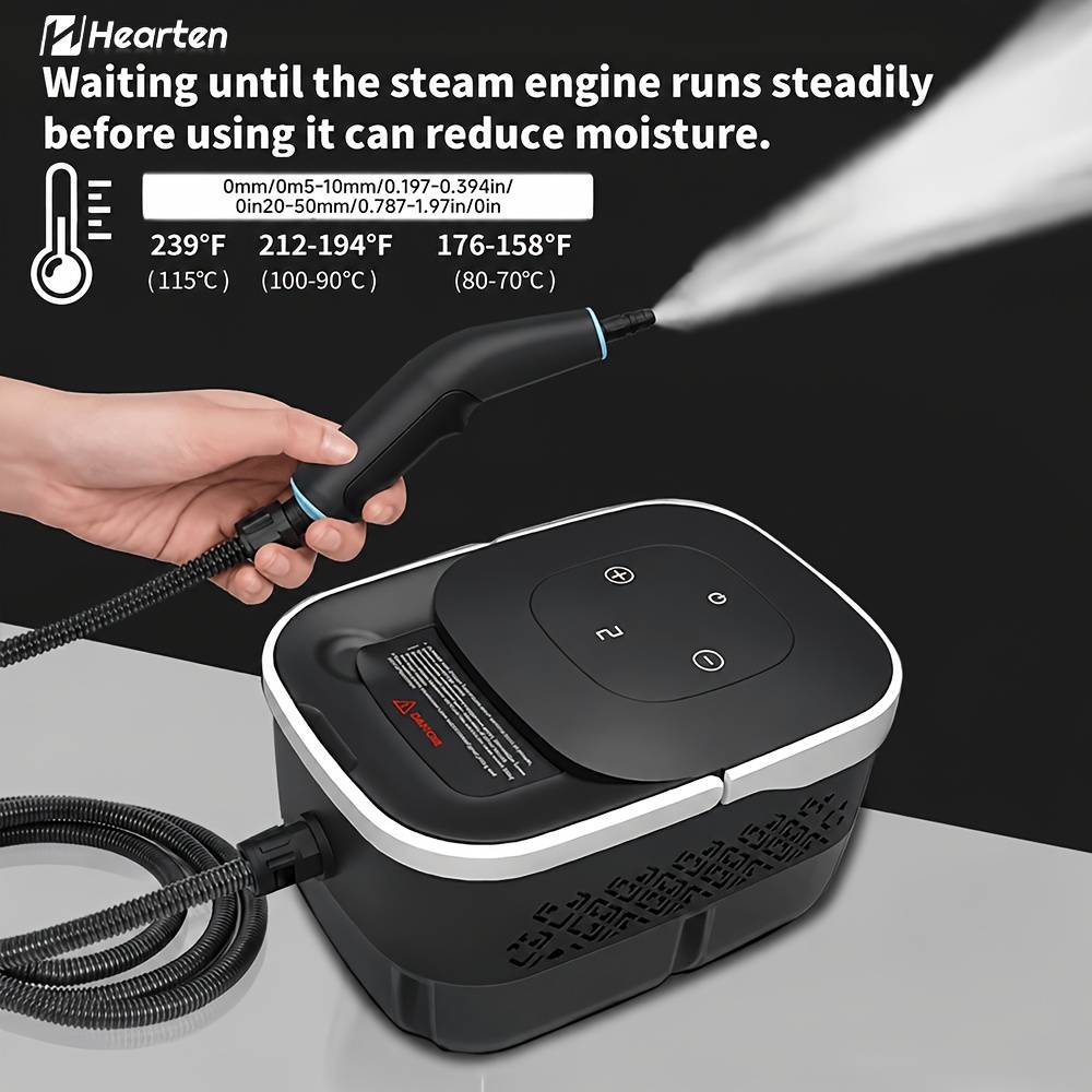 Hearten 1500w Handheld Steam Cleaner Suitable For & Car - Portable Multi- Steam Mop With High-temperature Steam For Floors, Tiles,, Upholstery, Kitchen, Car , Floor (european Plug)