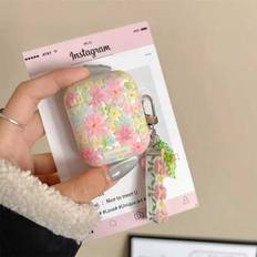Blomma kompatibel med 4th Gen, Spring Floral Design Skyddsfodral, Apple Earphone Cover för 1st/2nd Gen/Pro, Med hängsmycke, Ny 3rd Gen Bluetooth-hörlu - Multifärgad (AirPods1/2,AirPods Pro,AirPods 3,AirPods Pro (2nd generation),AirPods 4)