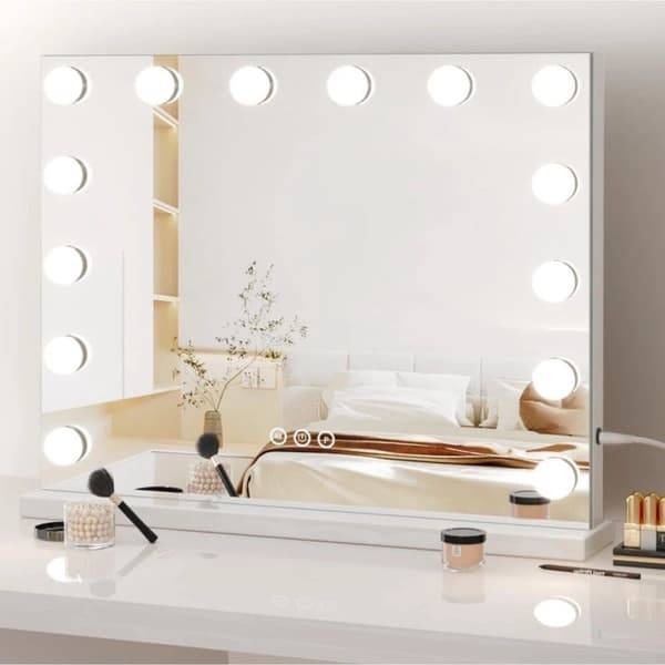 Bright Beauty Vanity Namira - make up spejl med belysning - hollywood spejl - schminke spejl med lys - hvid - dæmpbar med tre lystilstande