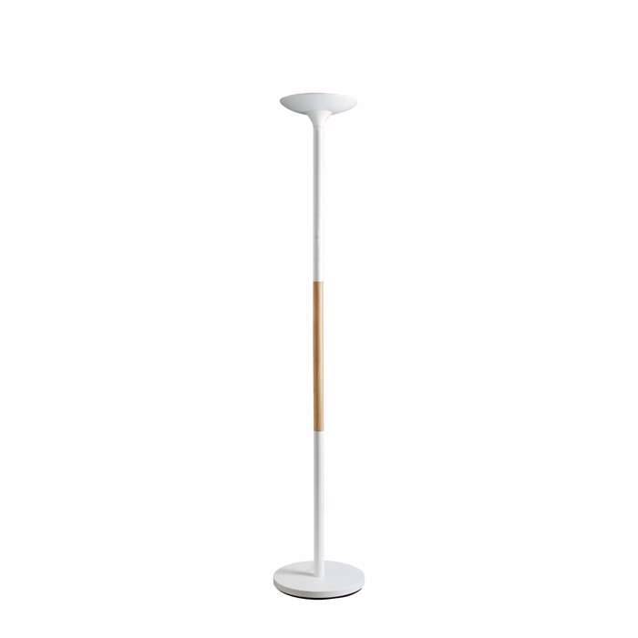 Gulvlampe Pryska LED, hvid/bøg.