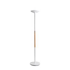 Gulvlampe Pryska LED, hvid/bøg