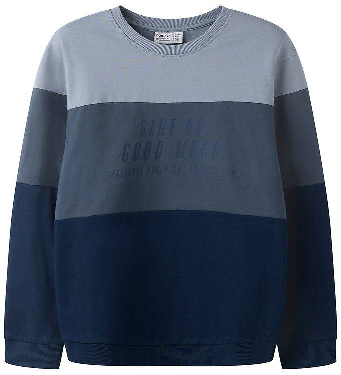 Name It Sweatshirt - NmmVemil - Marinblå Kavaj/Spel på - Name It - 1½ år (86) - Sweatshirt