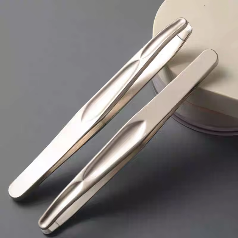 Premium Round Head Tweezers for Eyebrow & Facial Hair Removal Seamless Clips Short Hair Precision Beard Clip