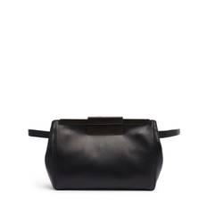 Clasp Leather Belt Bag - Black - 01