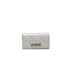 Love Moschino, Taske, Dame, Grå, ONE SIZE, Uld, Sølv Crossbody Taske med Kæde - ONE Size