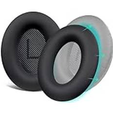 SOULWIT Silikonsskydd öronkuddar fodral för Bose QuietComfort QC15 QC25 QC2 QC35 QC45/Ae2 Ae2i Ae2w/SoundTrue & SoundLink AE Hörlurar Kuddar, svettsäkra, lätt att tvätta-svart