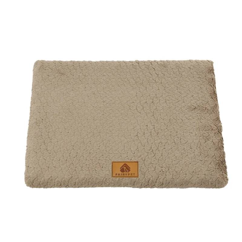 Orthopedic Dog Bed with Washable Faux Fur Cover — Anti-Slip, Crate-Fit, 4 Sizes - XXL105x65cm pet 45kg / khaki