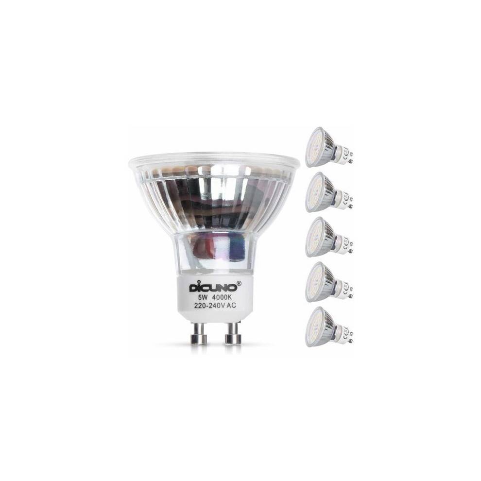 Ikke-dæmpbare LED-pærer, GU10-sokkel, 6-pak, energibesparende, neutral hvid 4000k, lang levetid 25000t, nem installation, sikker at bruge, til