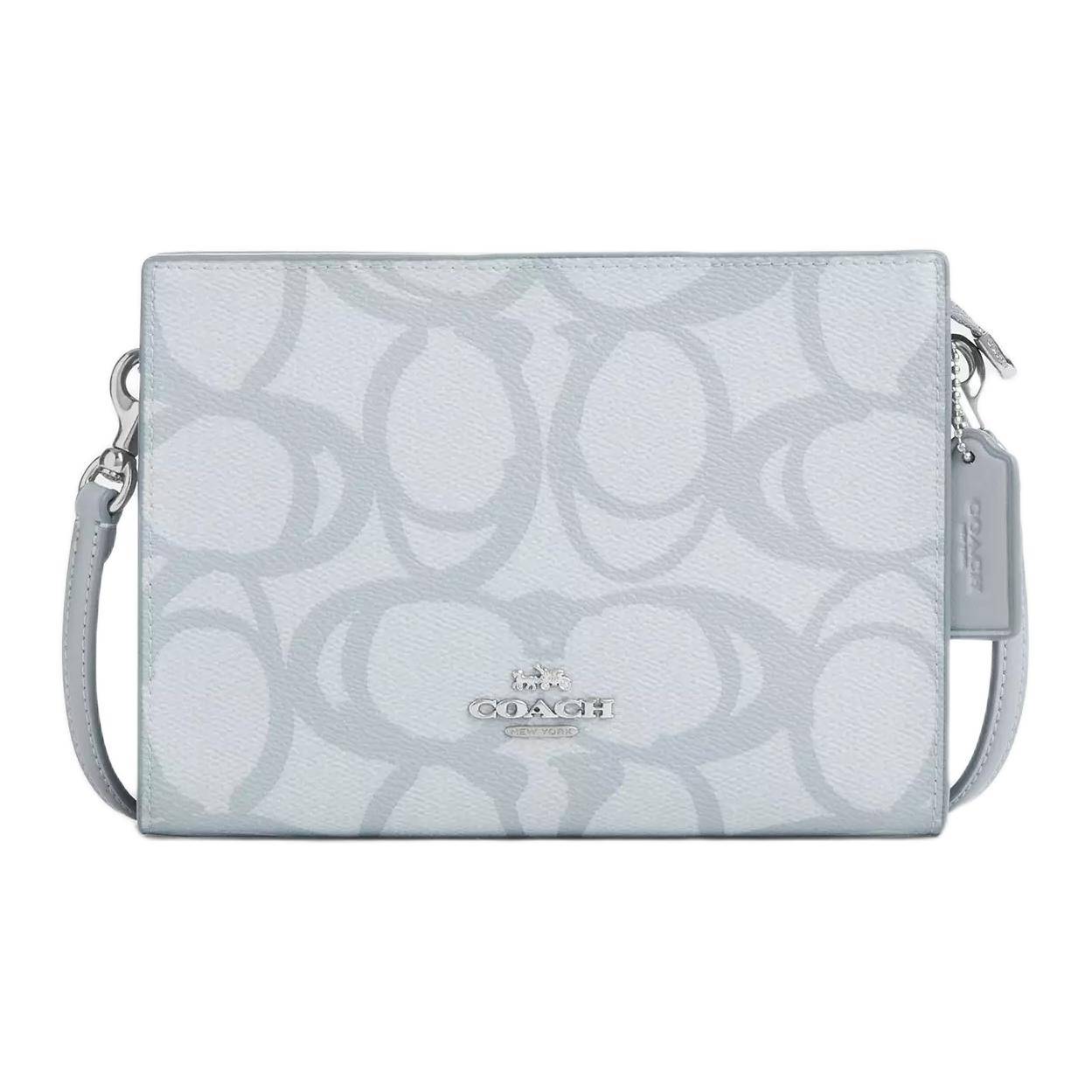 Coach Signature Canvas 20 Shoulder Crossbody Bag Women bags Ice-Blue CBL93-SVNB9 Basic Set (Bag+Dust Bag)