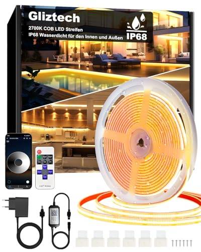 Gliztech 15M COB LED Streifen IP68 Wasserdicht, 24V LED Strip COB