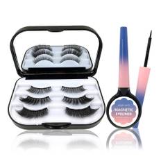 Mix style 3d Mink False Magnetic Eyelash With Magnetic Liquid Liner