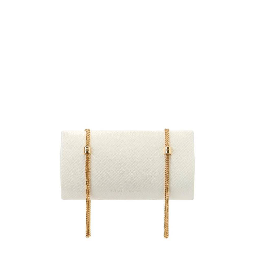 Elisabetta Franchi Double-Chain Skuldertaske - Tasker - Dame - Beige - ONE SIZE - Uld