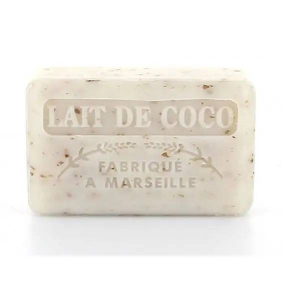 Väldoftande ekologisk tvål - Savon De Marseille - Kokosmjölksskrubb 125g
