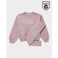 Nike Girls' Embroidered Shine Crew Tracksuit Children, rosa - 3-4Y