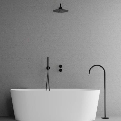 Scandtap Harmonized Bliss 3 badkarsblandare med duschset, svart