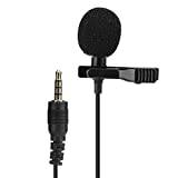 Mini Clip-on Lapel Lavalier Microphone, 3,5 mm Jack Omnidirectional Condenser Mic, Phone Audio Video Recording Mic YouTube, intervju, Podcast, etc