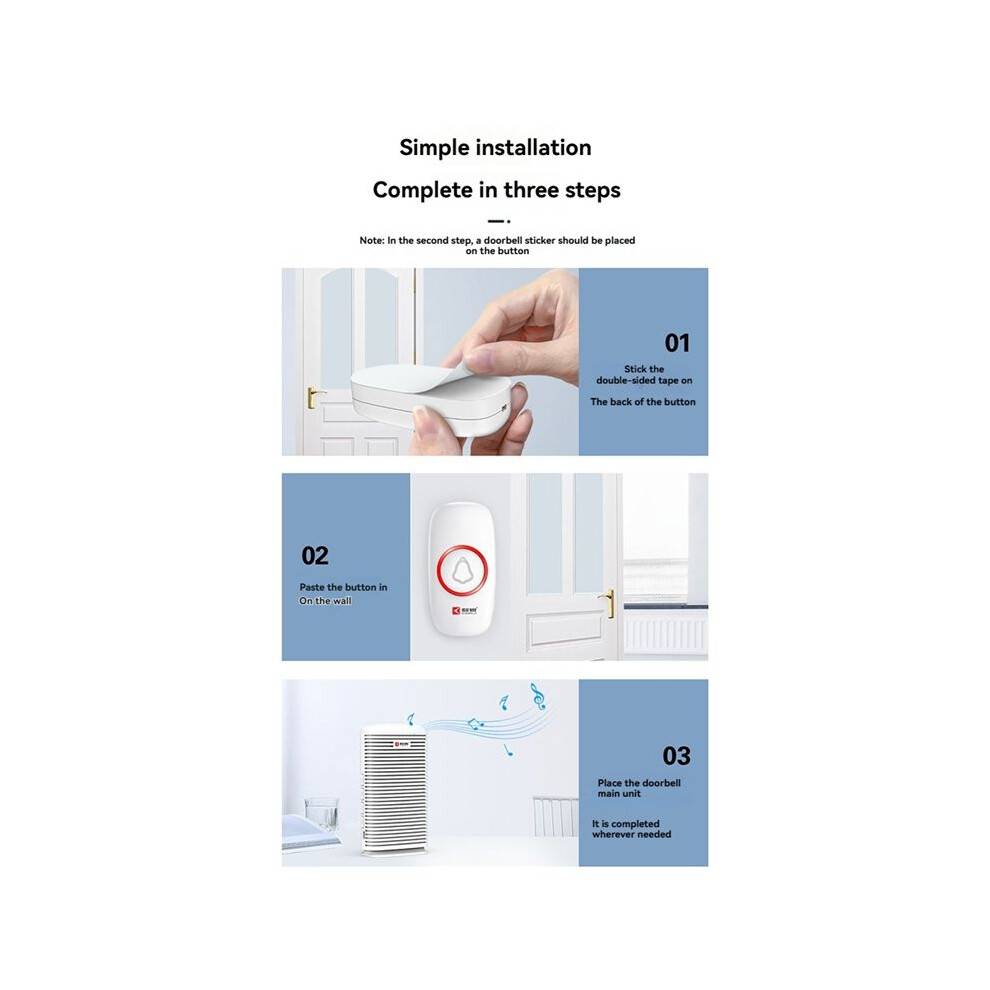 KERUI M9 Wireless Guest Welcome Chime Alarm Door Bell Touch Sensor 32 Songs Music Doorbell for Shop Entry Company