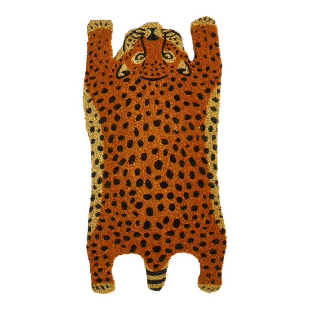 Leopard/Tiger Dørmåtte 40 x 75 cm. Pynt indgangspartiet med en farverig og eksotisk kokos dørmåtte Dørmåtte - Leopard - 40 x 75 cm.