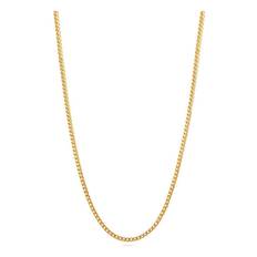 NIALAYA Men's Squared Gold Chain |Gold |One Size 59 cm