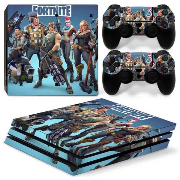 Fortnite PS4 Pro skin til konsol og controllere. Hele teamet..
