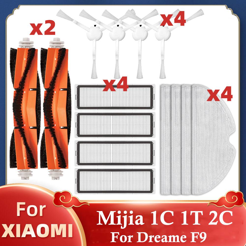For Xiaomi Mijia 1C 1T Mi Robot Vacuum Mop Dreame F9 Hepa Filter Main Side Brush Mop Cloth Robotic Vacuum Cleaner Accessories