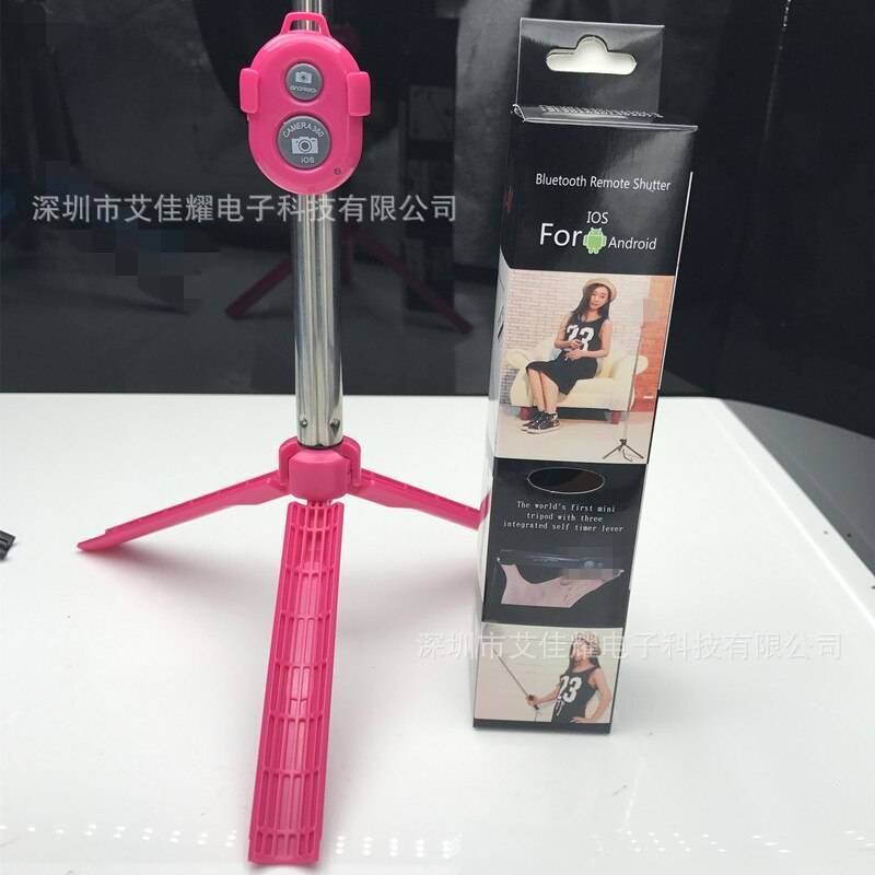 Stil xt10 stativ selfie stick horisontell position vertikal fotografering mobiltelefon trådlös bluetooth selfie stick mini selfie g - Generations stativ rosa röd