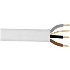 Zexum White 1.5mm 16A Brown Black Grey Three Core & Earth 6243B Flat LSZH (Low Smoke Zero Halogen) Harmonised Lighting Power Cable - 5 Meter