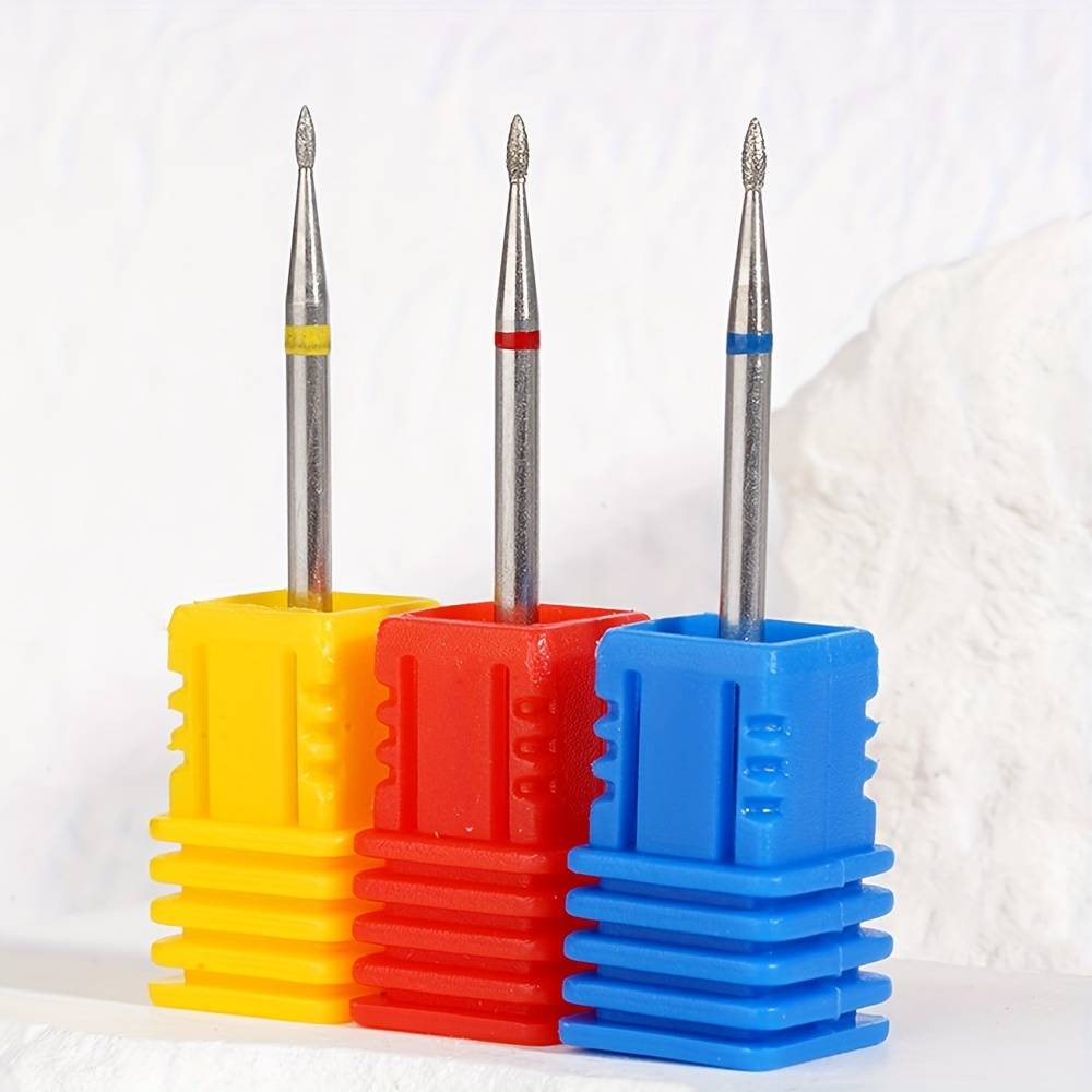 TEMU 3pcs Emery Nail Drill Bits Set, Dead Skin Cuticle Mini Corn Nail Drill Bits