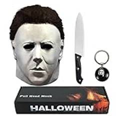 Mask, halloween ansiktsdödande mask, för vuxna, creepy kostym, cosplay-masker (A)