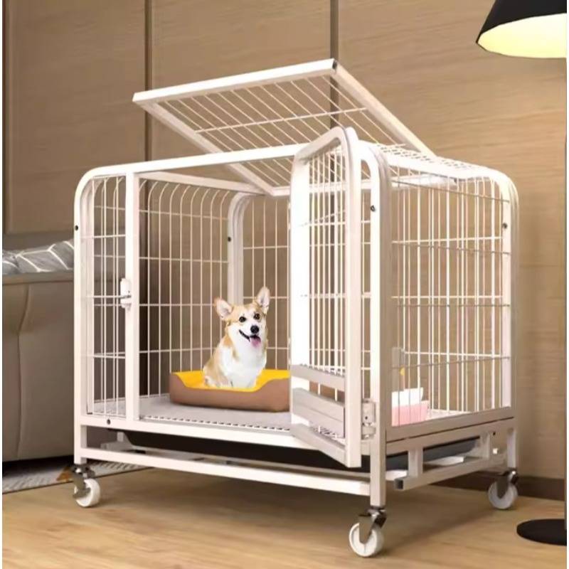 Heavy Duty Dog Cage Large Indoor Pet Playpen with Removable Tray Steel Wire Kennel for Dogs Portable Foldable House