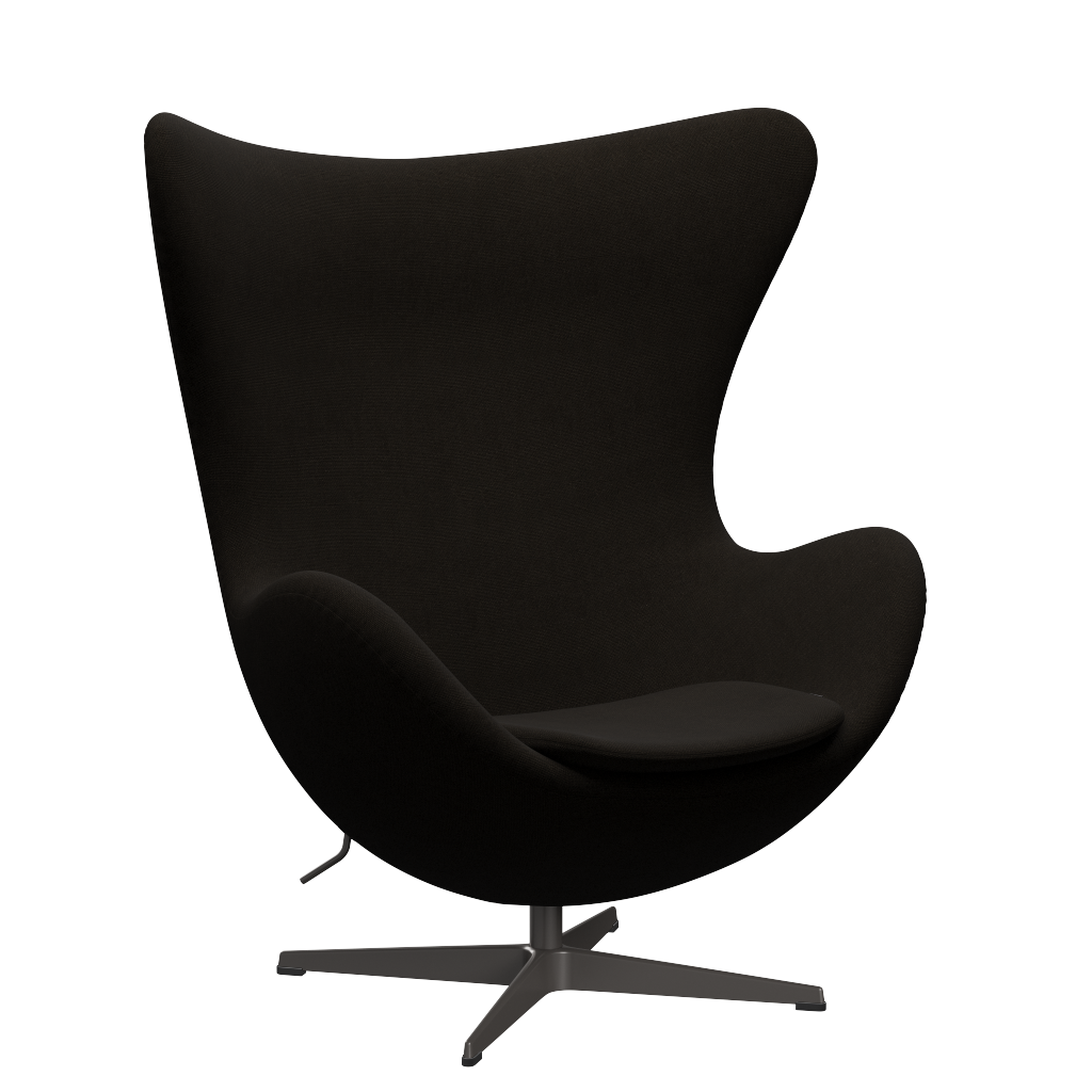 3316 Ægget loungestol, stel i warm graphite af Arne Jacobsen Hallingdal - 390 Dark Brown - Jacobsen Plus