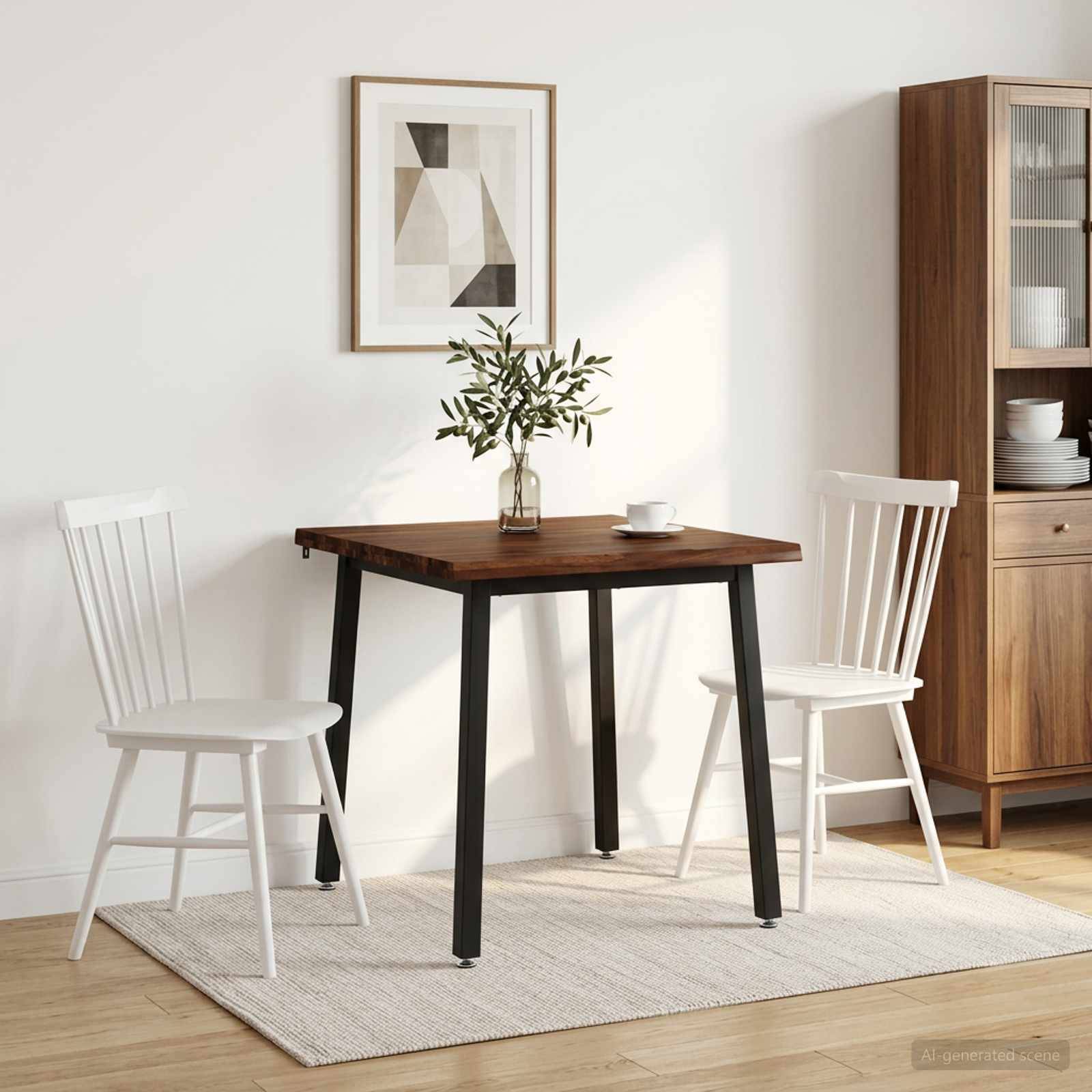 vidaXL 60 x 55 x 75 cm Massivt Akacietræ Mørkebrun og Sort Rektangulær