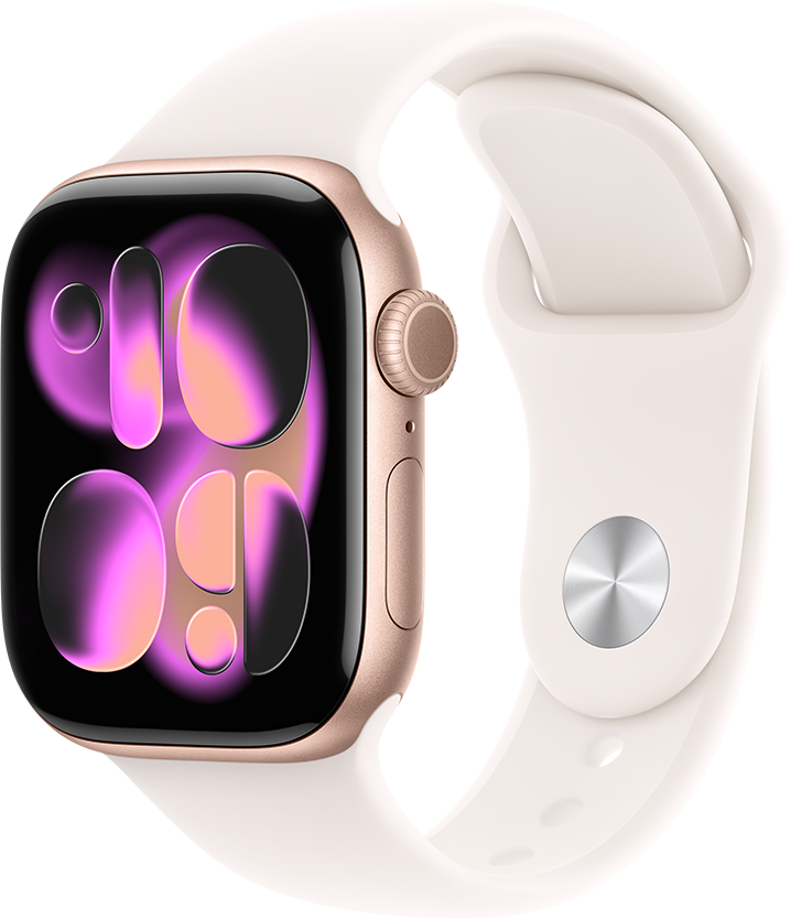 Apple Watch Series 11 GPS 42mm Aluminiumboett Roséguld • Sportband Rosé - S/M