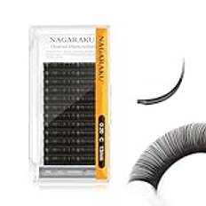 NAGARAKU Flat Ellipse Eyelash Extensions Supplies 0.20 C curl 13mm Natural Grey Black Faux mink Super Soft lash Split tips Individual Lashes