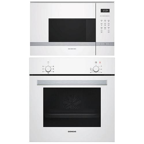Siemens - HB010FBV1S + BF525LMW0 - Vit. ugn varmluft. mikro snabb 900 W