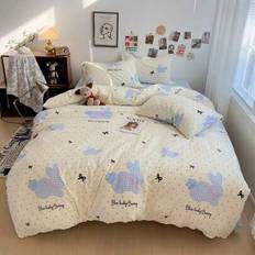 3pcs Thick Polyester Cute Cartoon Print Bedding Set, Suitable For Dorm, Single Bed, Double Bed, King Size Bed, Bedroom, Includes 1 Duvet Cover, 2 Pill - Multicolor - Multi-size